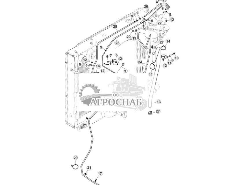 Шланги расширительного бачка, система охлаждения двигателя, Final Tier 4 - ST832256 1110.jpg